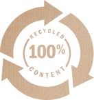 100 percent recycled content cardboard