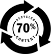 70 percent recycled content