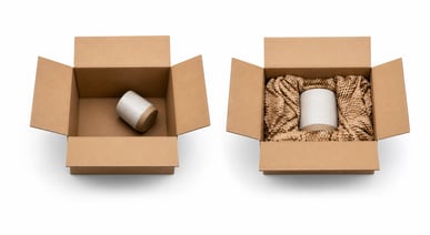 Cardboard Box Comparison with Product Movement and Void Fill