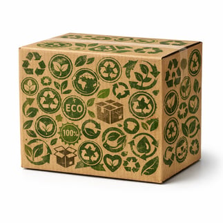 Confused EcoIcons on Cardboard Box