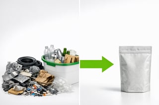 Industrial Waste and Recycling Bin with Green Arrow Pointer