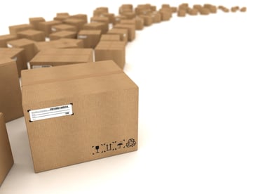 Cardboard boxes on white background