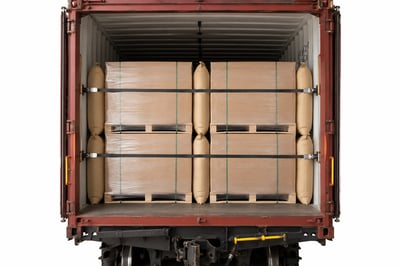 Industrial freight car with secured cargo