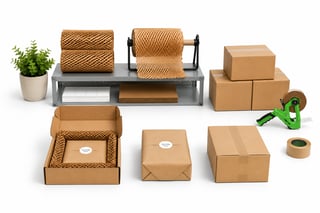 Organised Kraft Paper Packing Station