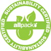 allpack sustainability certified stamp Green