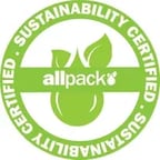 allpack sustainability certified stamp Green